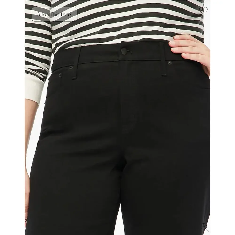 J. Crew Black wide-leg cropped jean in all-day stretch Black NWT size 35